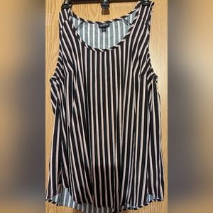 Torrid black and pink vertical striped tank